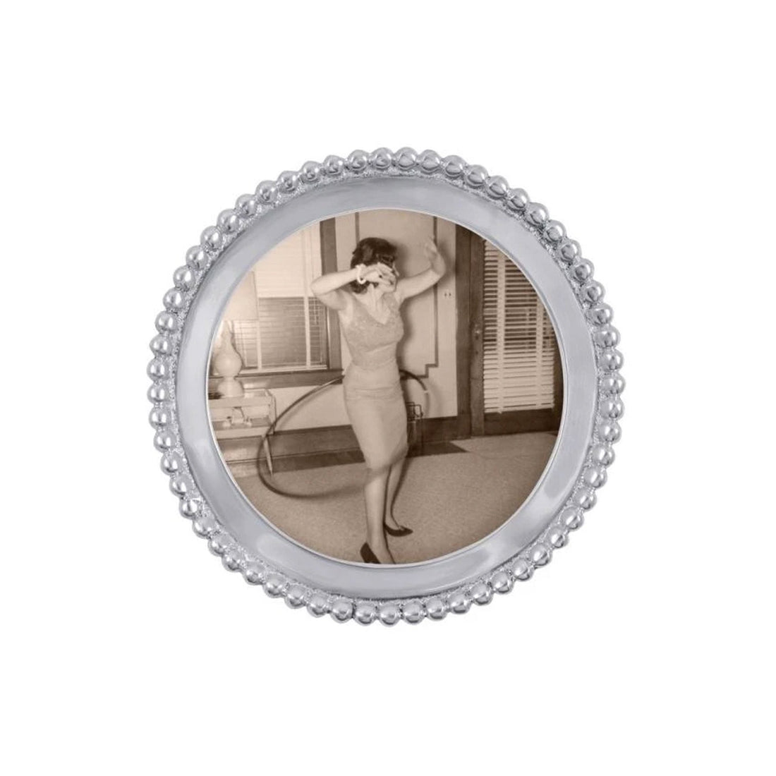 Beaded Round Frame-Photo Frames-|-Mariposa