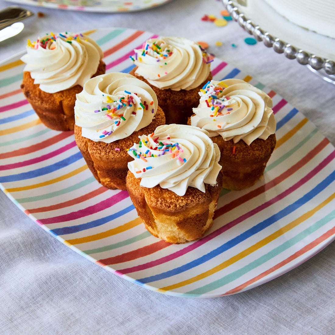 Plateau de confettis à rayures simples