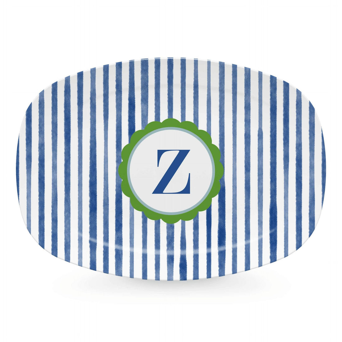 Simple Stripes Platter with Scallop Interior - Z-trays | Mariposa