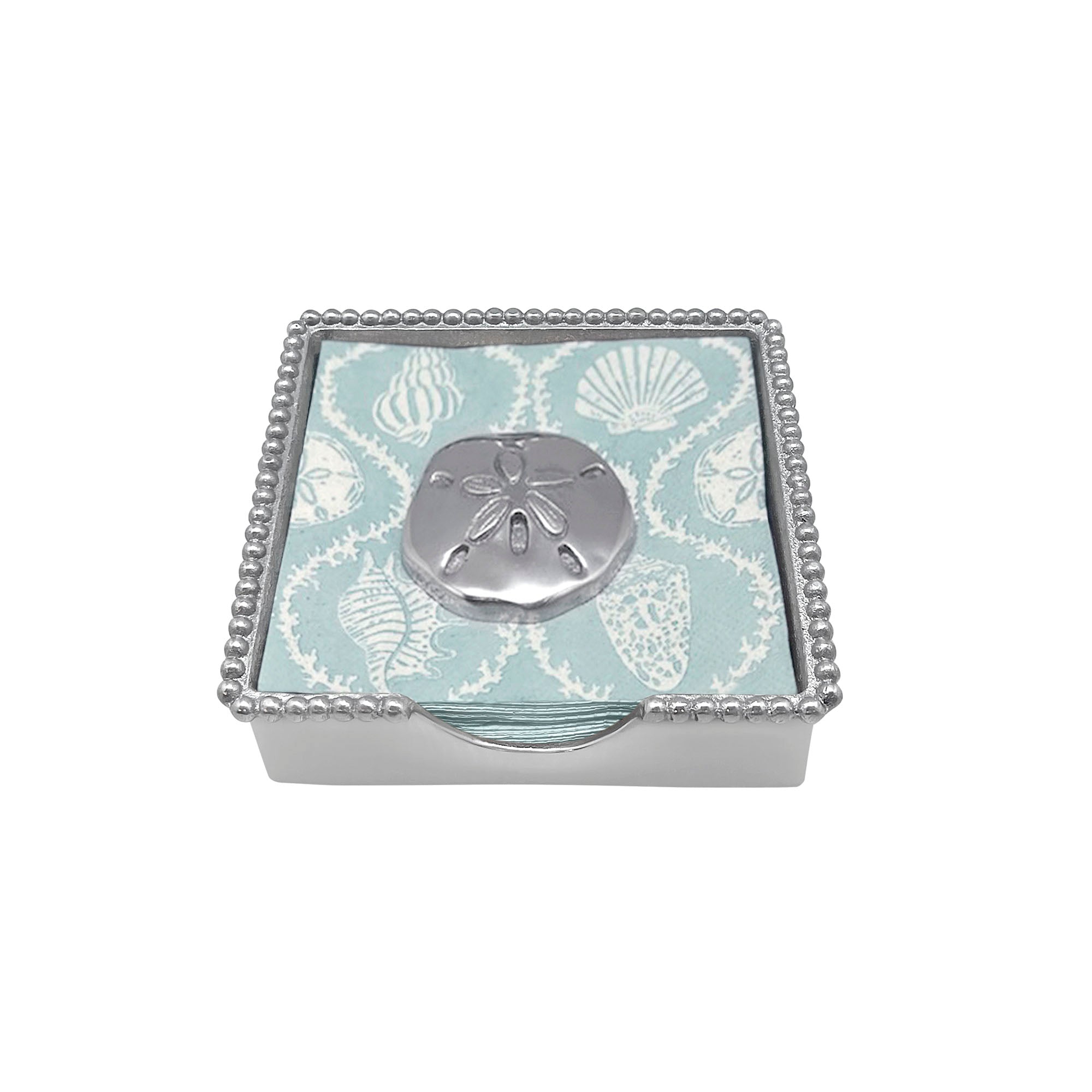 Mariposa Sand Dollar Beaded Napkin Box