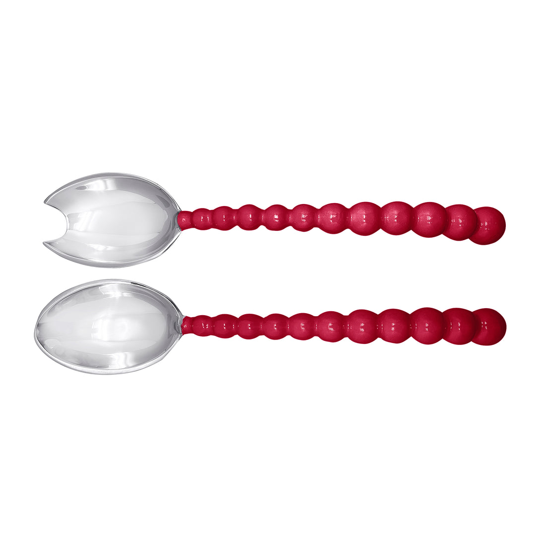 Pearled Red Salad Servers