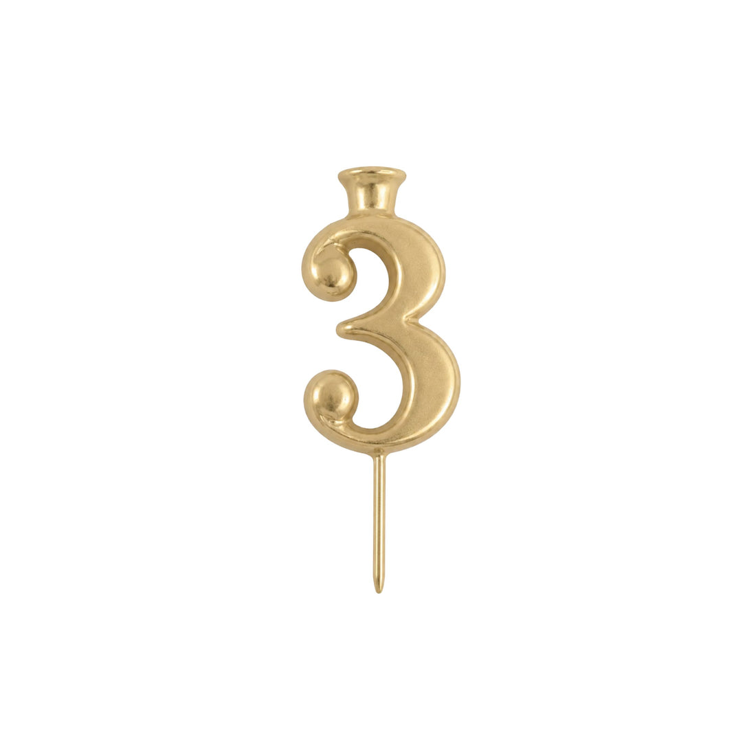 Gold Number Candle Holder - Number 3