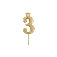 Gold Number Candle Holder - Number 3