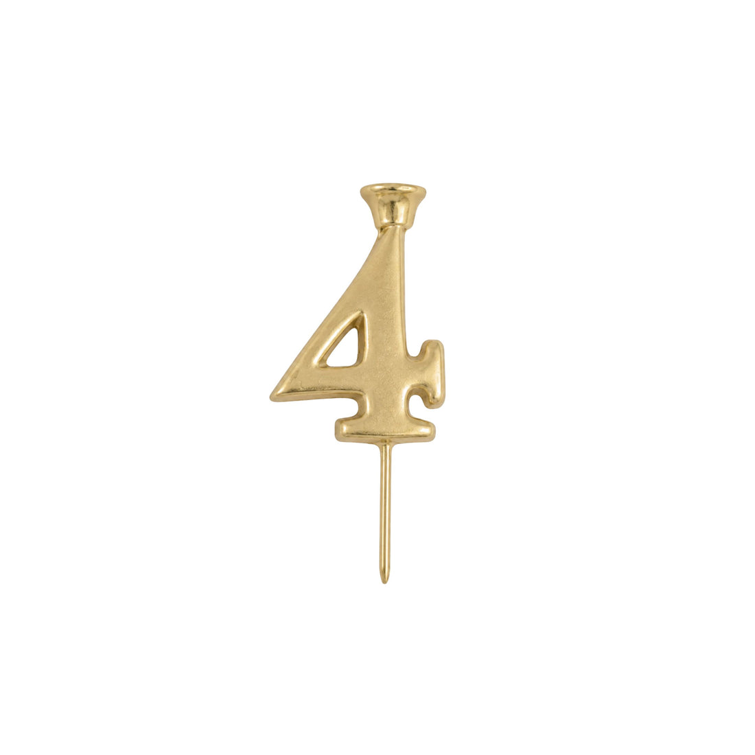Gold Number Candle Holder - Number 4