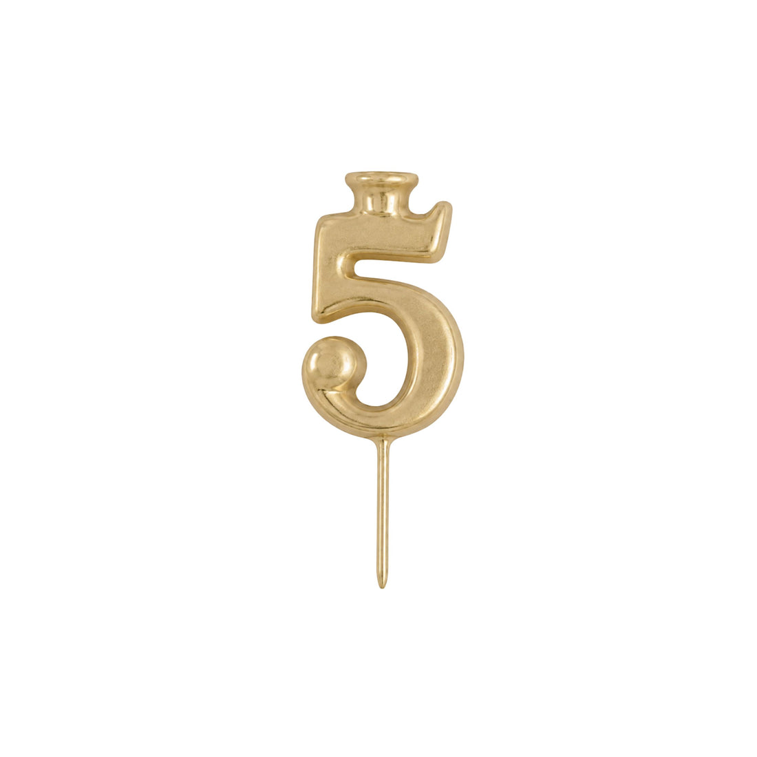 GoldNumber Candle Holder - Number 5