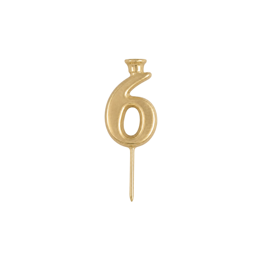 Gold Number Candle Holder - Number 6