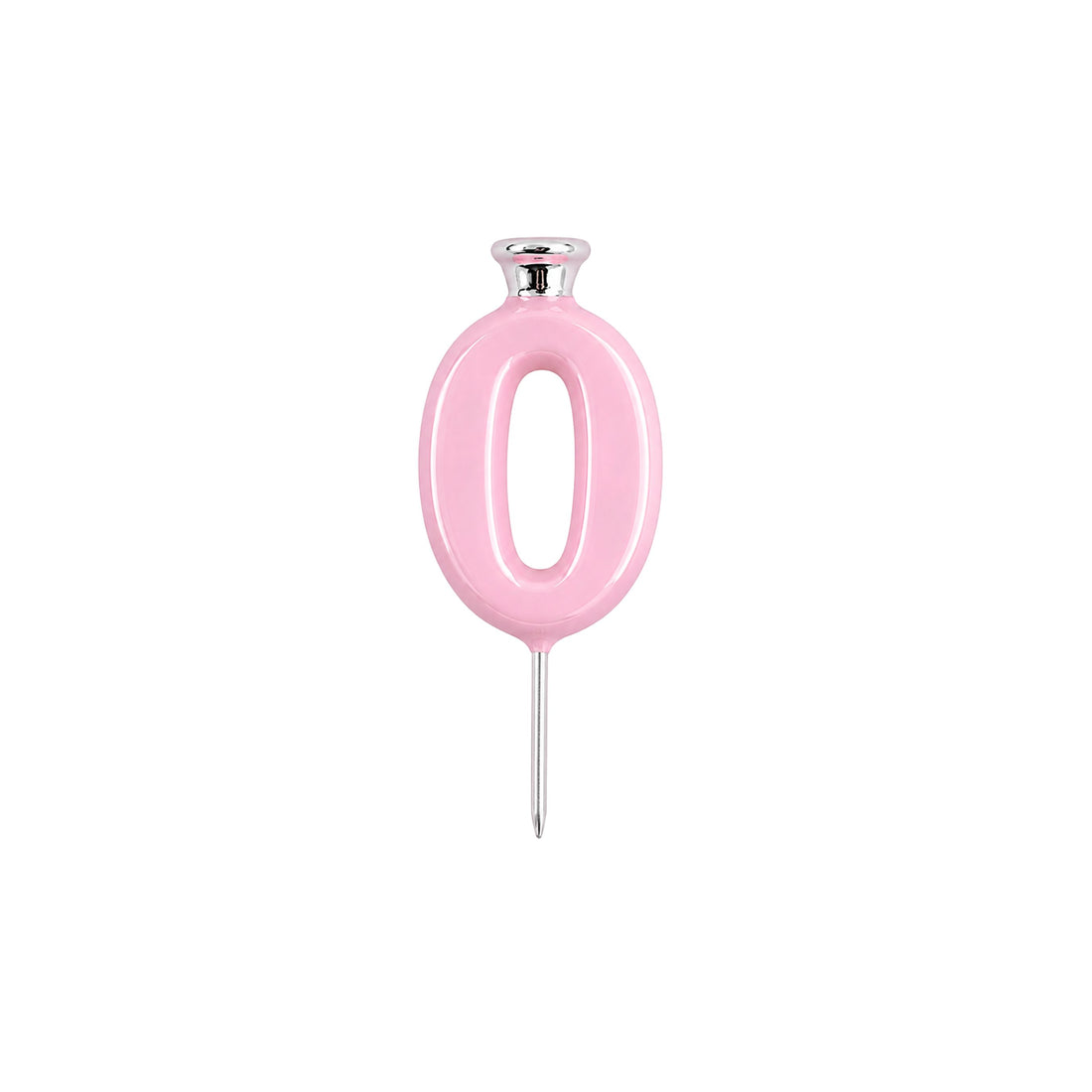 Pink Number Candle Holder - Number 0