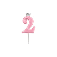 Pink Number Candle Holder - Number 2