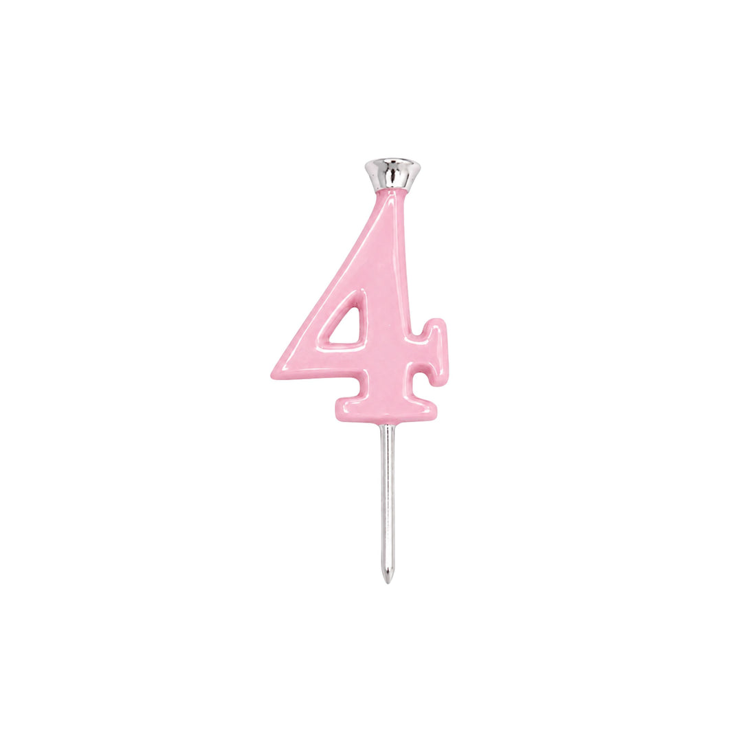 Pink Number Candle Holder - Number 4