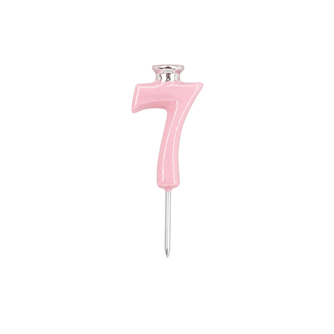 Pink Number Candle Holder - Number 7