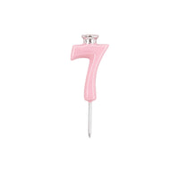Pink Number Candle Holder - Number 7