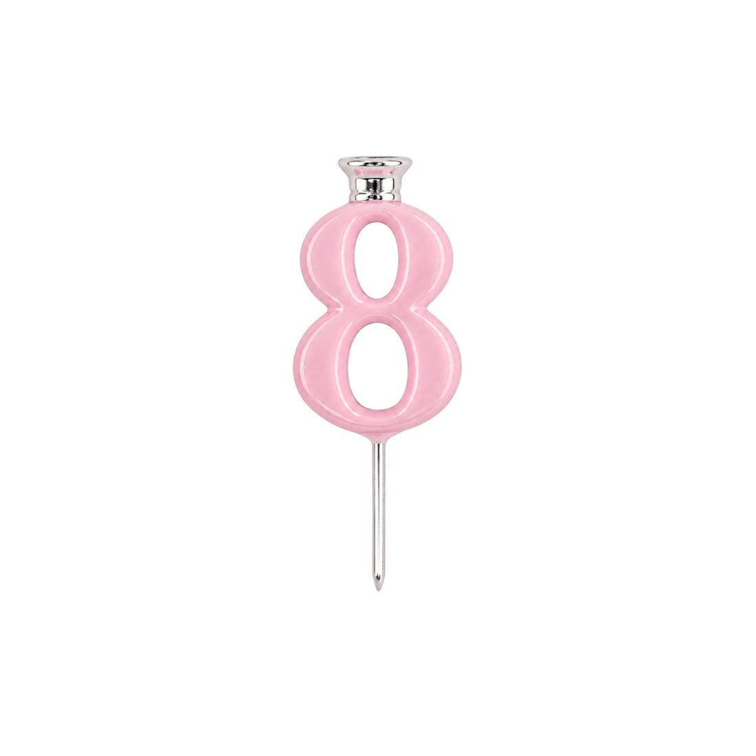 Pink Number Candle Holder - Number 8