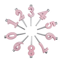 Pink Number Candle Holder - Number 5