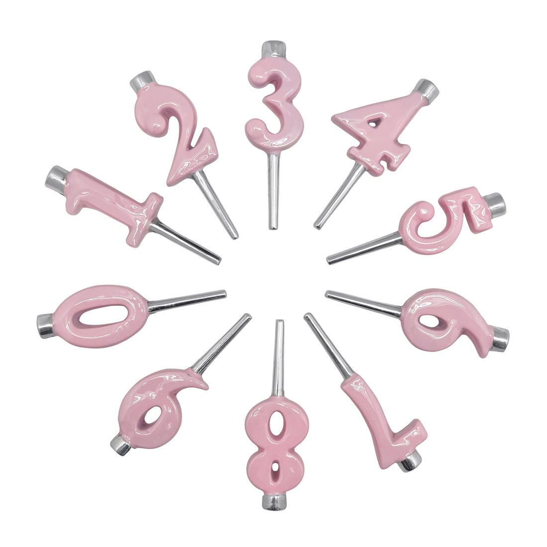 Pink Number Candle Holder - Number 4