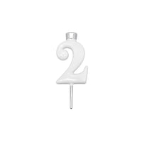 White Number Candle Holder - Number 2