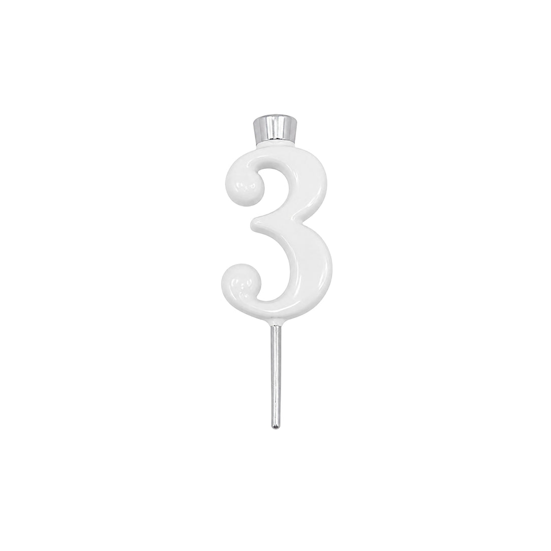 White Number Candle Holder - Number 3