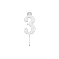 White Number Candle Holder - Number 3