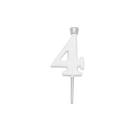 White Number Candle Holder - Number 4