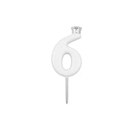 White Number Candle Holder - Number 6