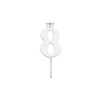 White Number Candle Holder - Number 8
