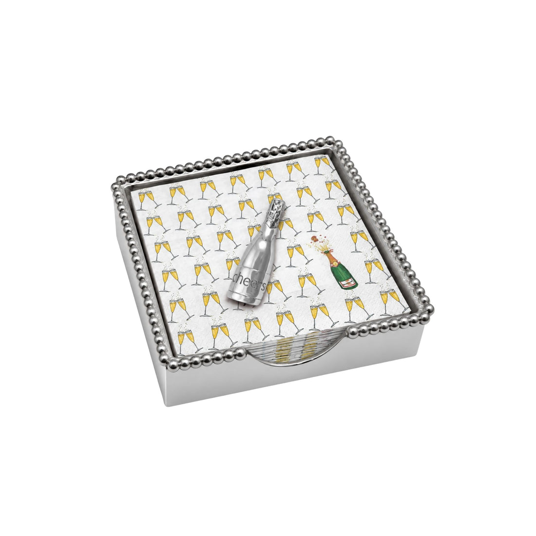 Champagne Bottle Beaded Napkin Box