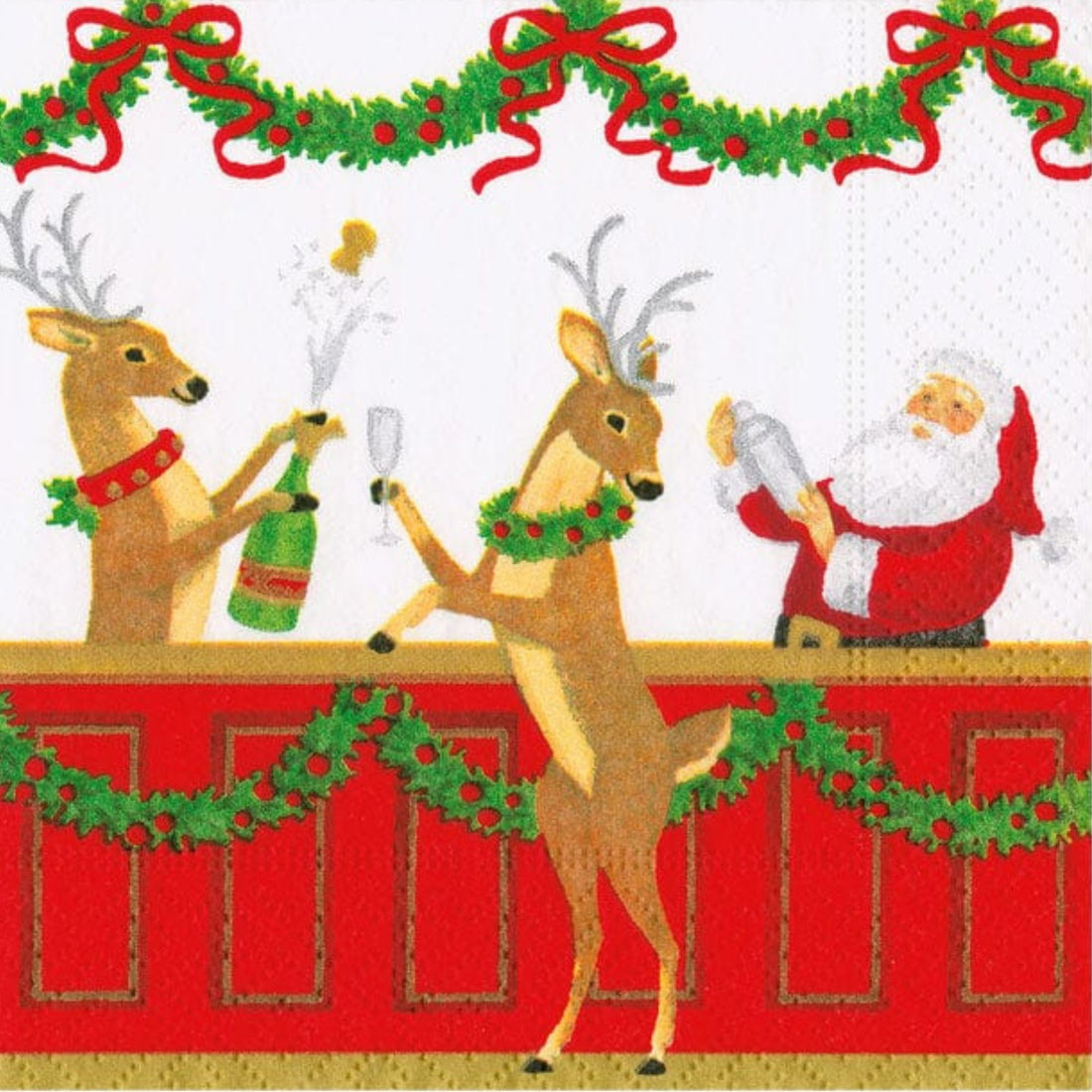 Santa's Bar Cocktail Napkin By Caspari