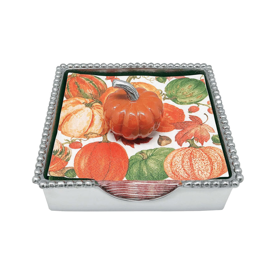 Boîte de serviettes en perles de citrouille orange