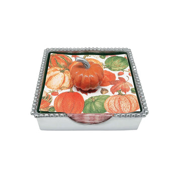 Orange Pumpkin Beaded Napkin Box