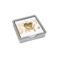 Gold Heart Beaded Napkin Box Set