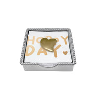 Gold Heart Beaded Napkin Box Set