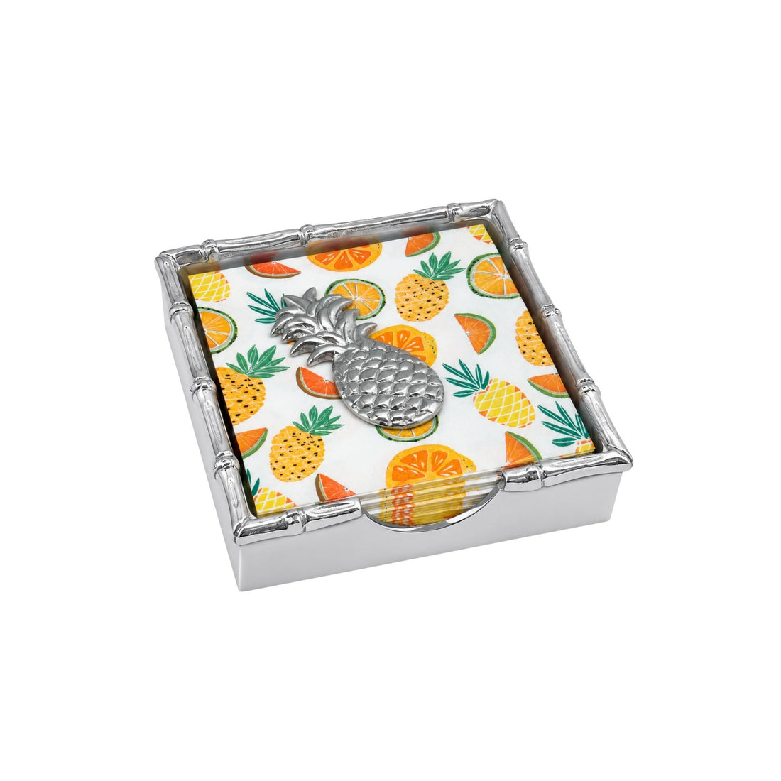 Tropical Pineapple Bamboo Napkin Box Set