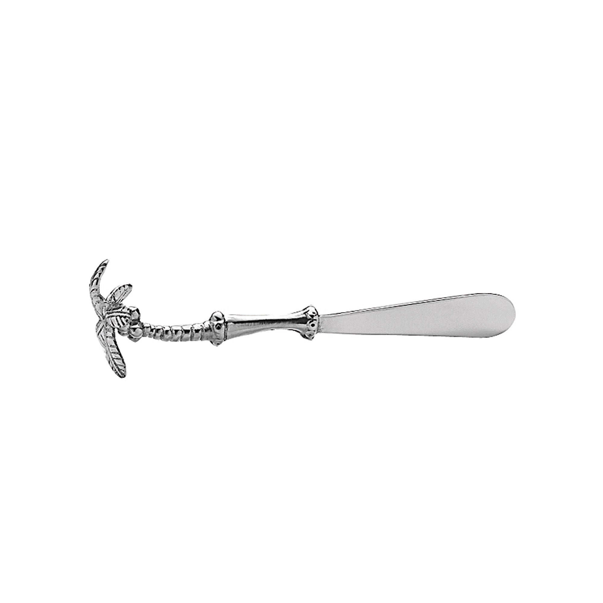 Wine Things Palm Tree Cheese Spreader Set – 4.5 Inch Silver Zinc Alloy, 2-Piece Tropical Party Gift