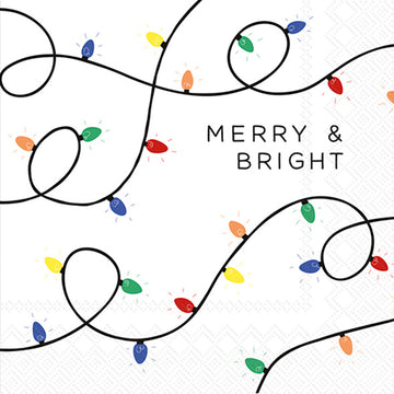 Merry & Bright Lights Cocktail Napkin By Boston International