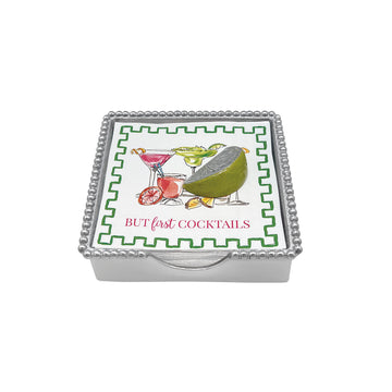 Green Lime Wedge Beaded Napkin Box Set