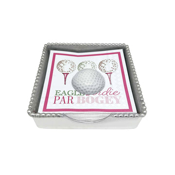 Coffret de serviettes en perles de balle de golf blanc