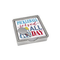 Pickle Ball Beaded Napkin Box Set