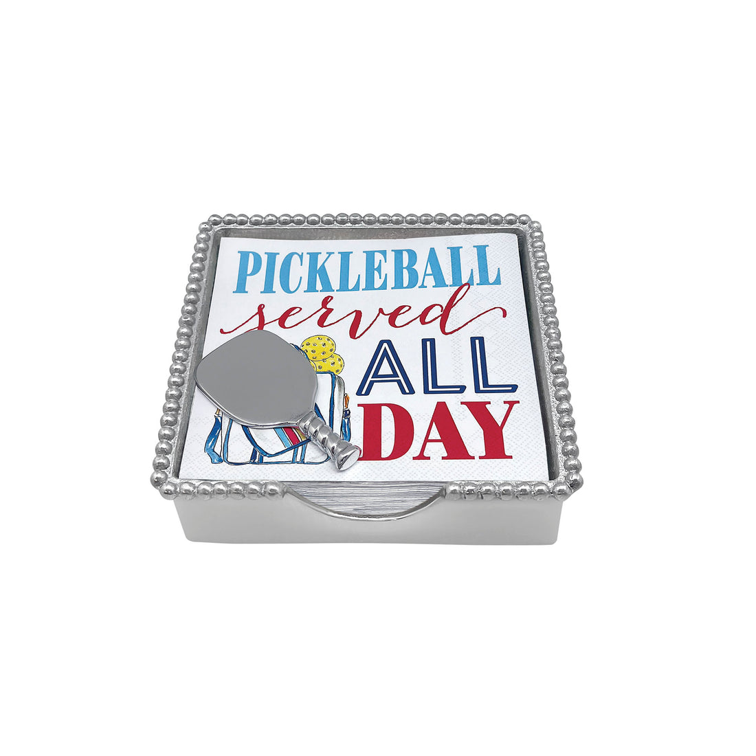 Pickle Ball Beaded Napkin Box Set