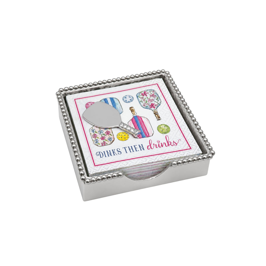 Pickleball Drinks Beaded Napkin Box Set