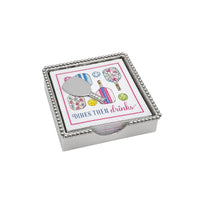 Pickleball Drinks Beaded Napkin Box Set