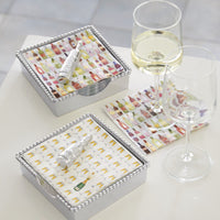 Champagne Bottle Beaded Napkin Box