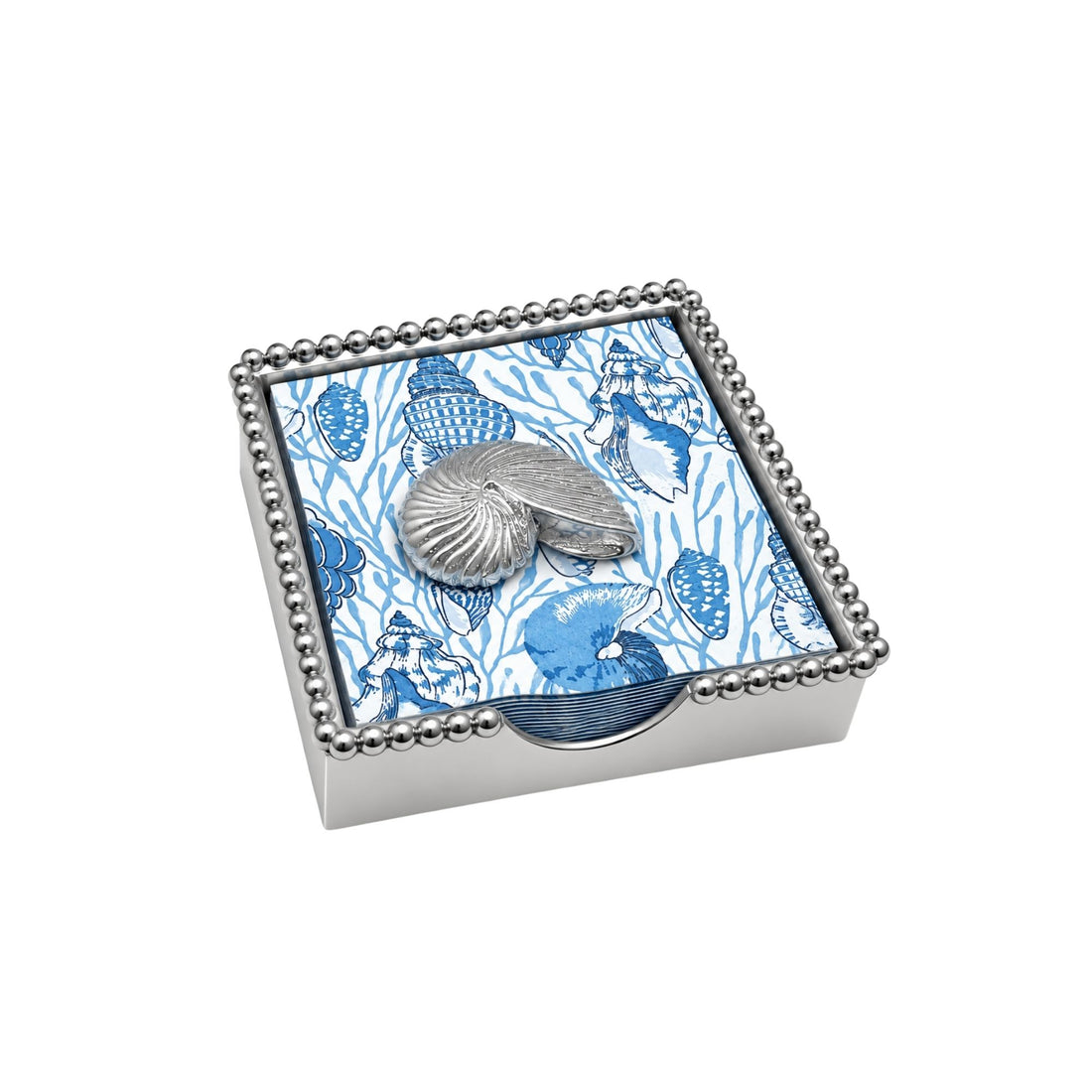 Nautilus Shell Beaded Napkin Box Set
