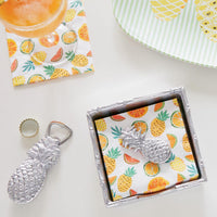 Tropical Pineapple Bamboo Napkin Box Set