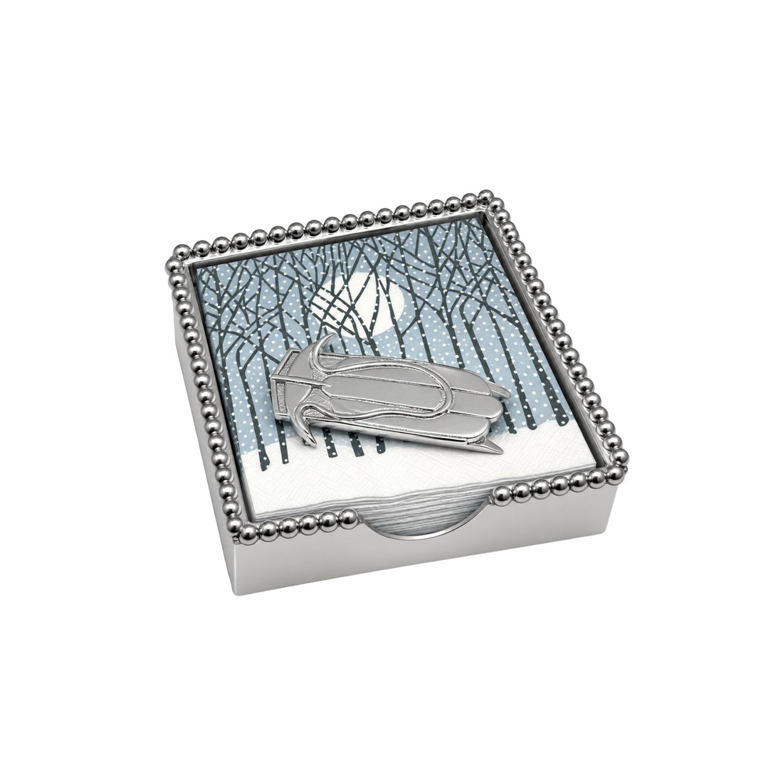 Double Runner Sled Beaded Napkin Box Set
