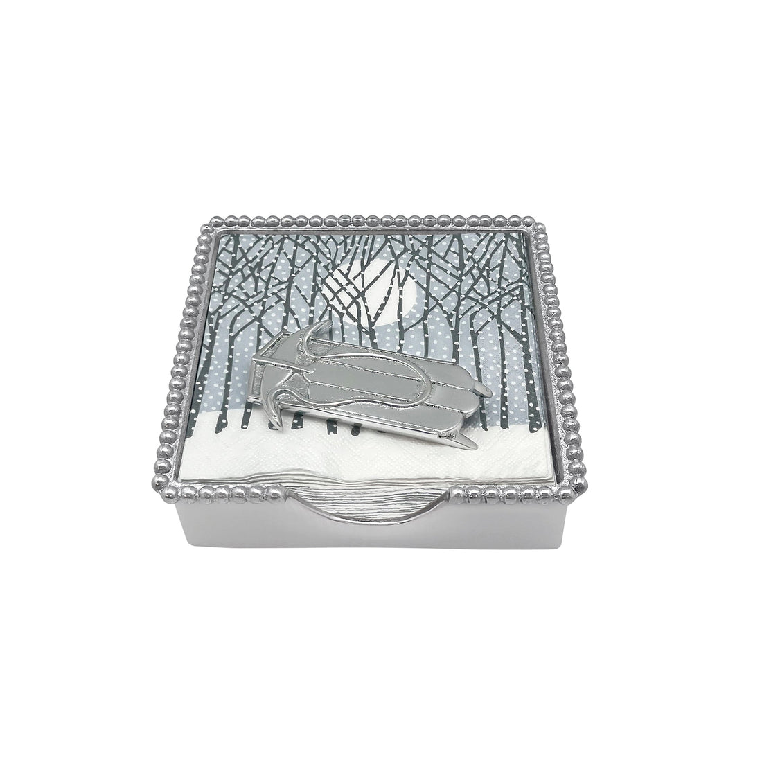 Double Runner Sled Beaded Napkin Box Set