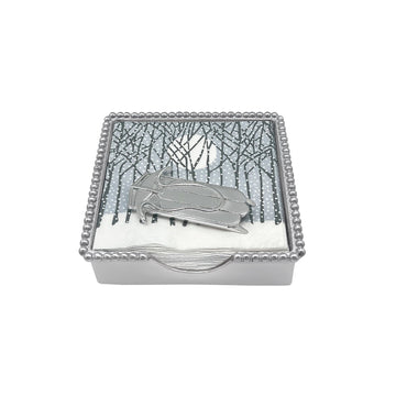 Double Runner Sled Beaded Napkin Box Set