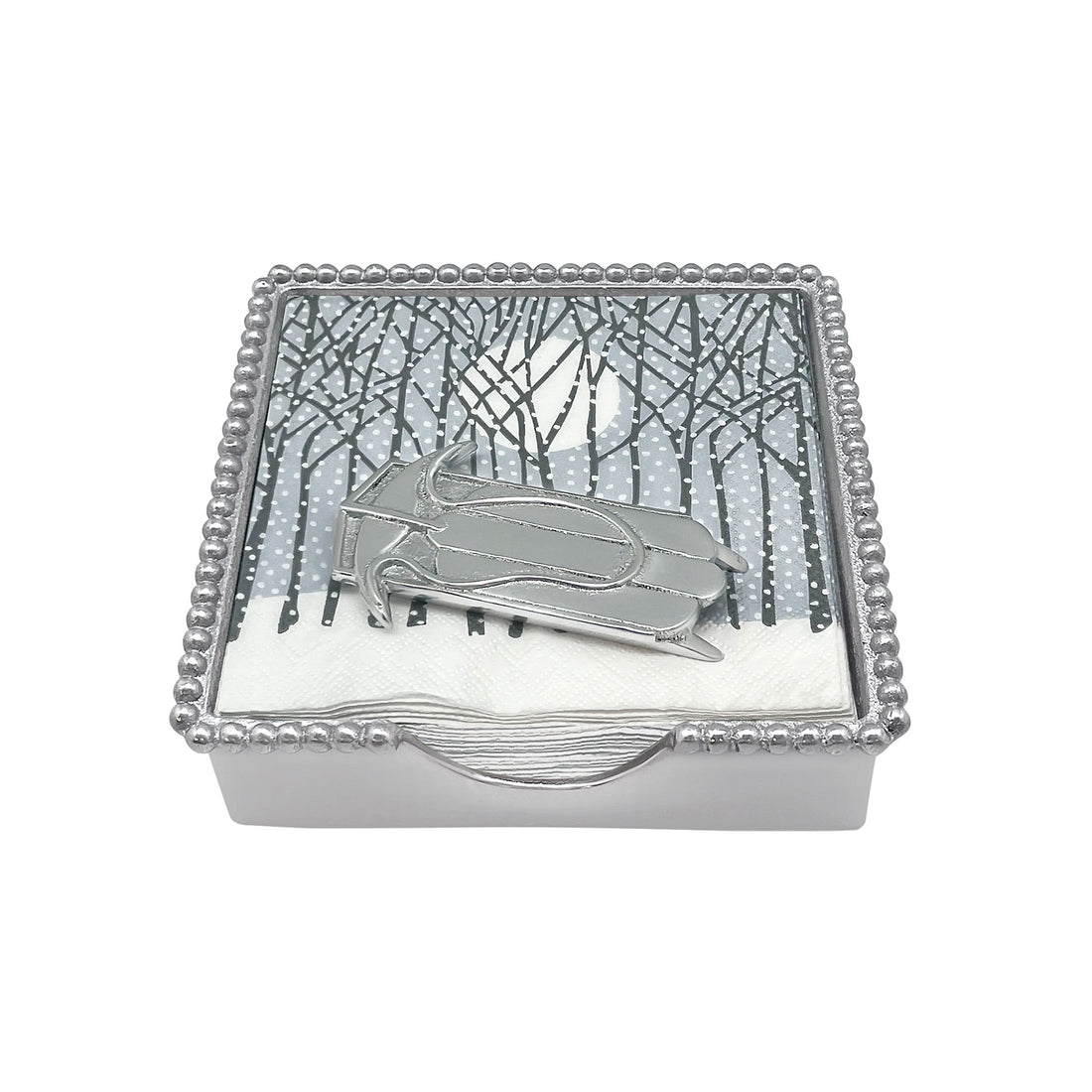 Double Runner Sled Beaded Napkin Box Set