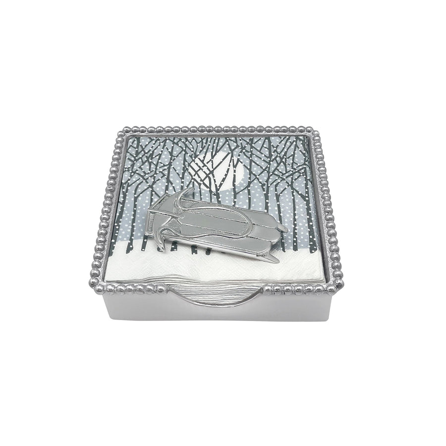 Double Runner Sled Beaded Napkin Box Set