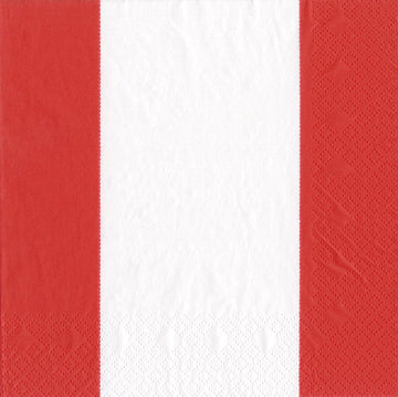 Serviette de Cocktail Bandol Stripe Rouge par Caspari