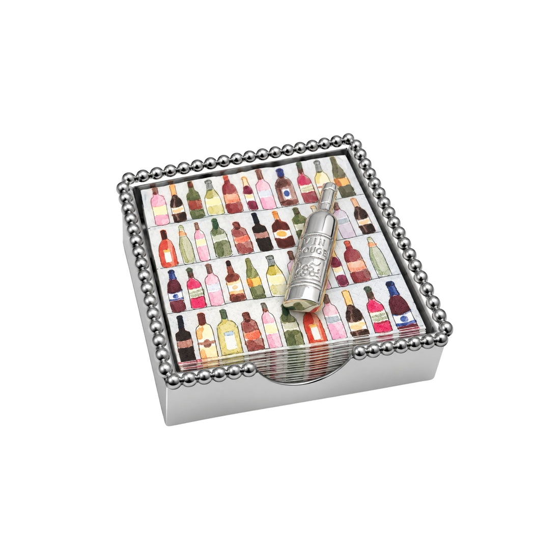 Wine Bottle Beaded Napkin Box