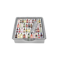 Wine Bottle Beaded Napkin Box | Napkin Box & Weight Set | Mariposa